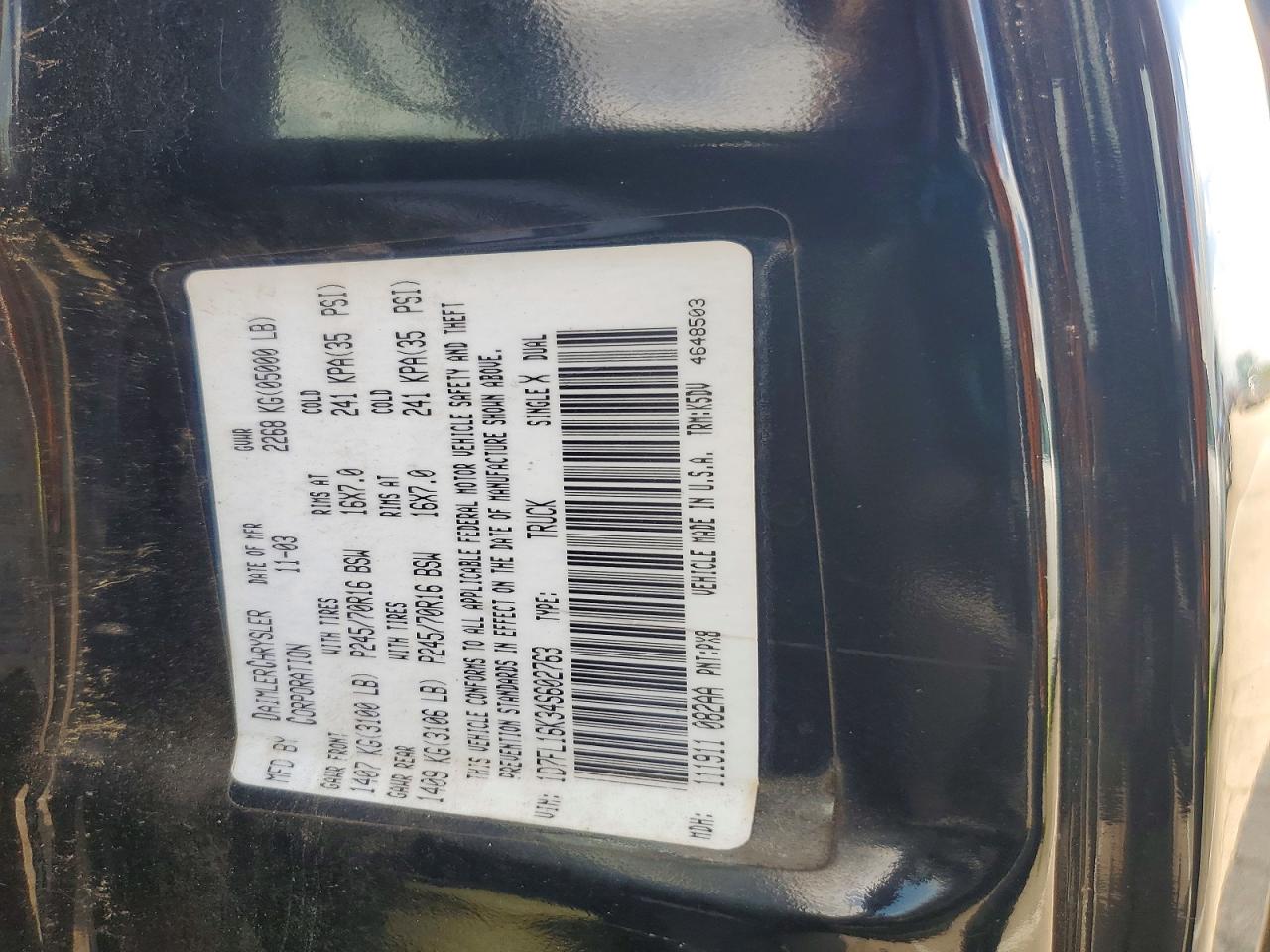 2004 DODGE DAKOTA