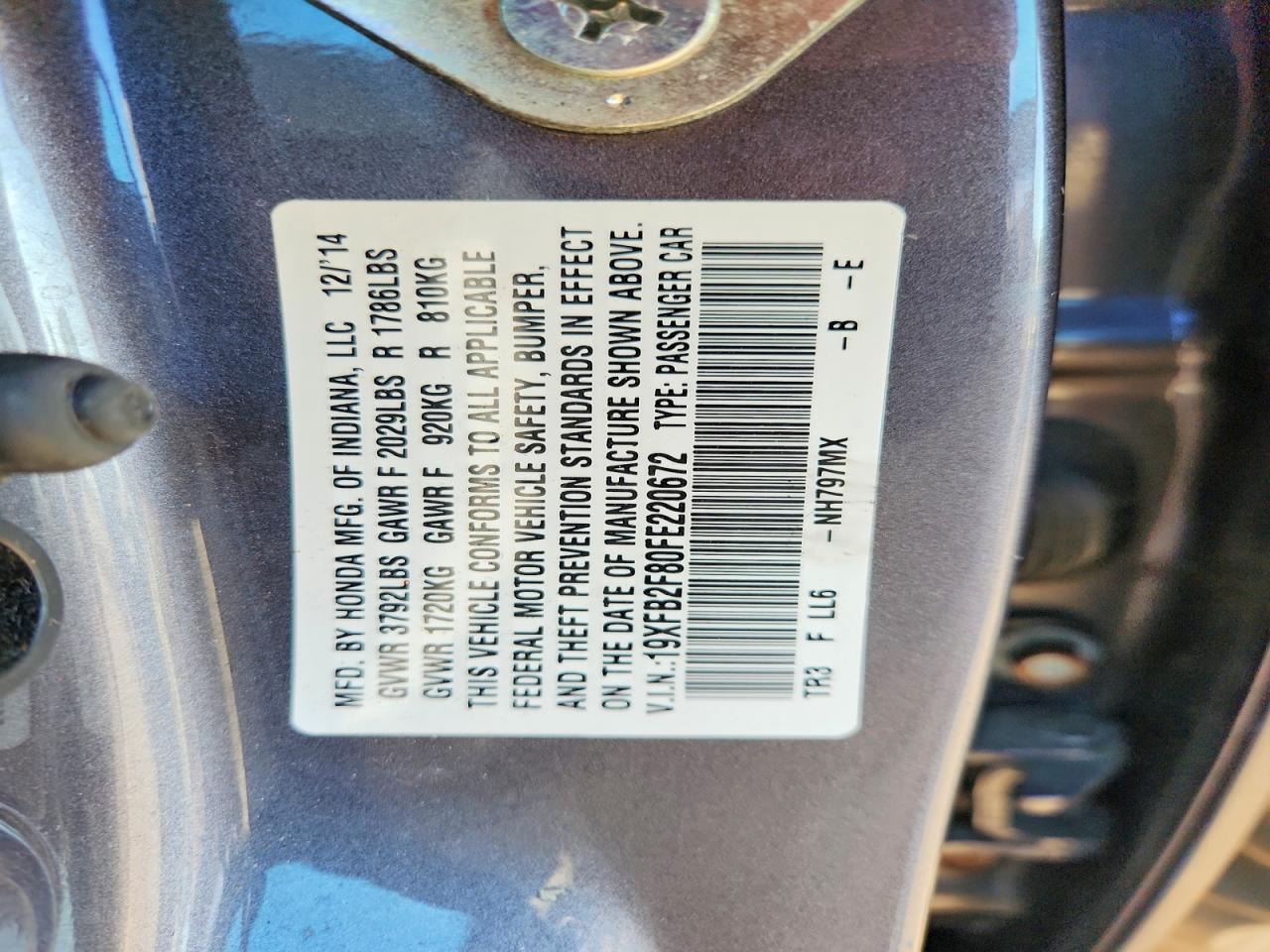 2015 HONDA CIVIC