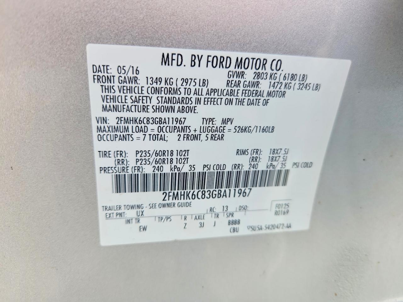 2016 FORD FLEX