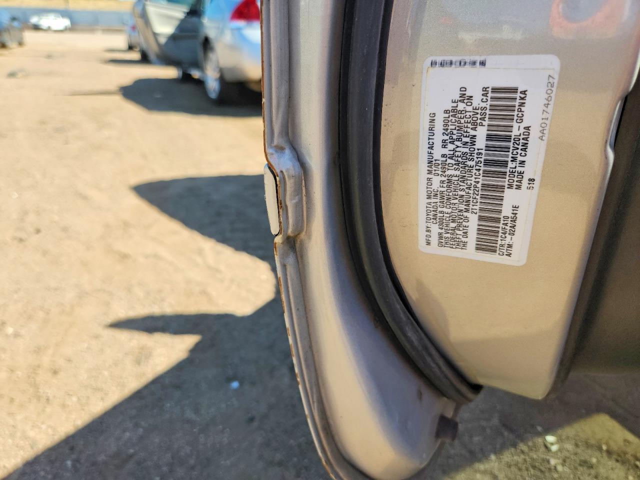 2001 TOYOTA CAMRY SOLA