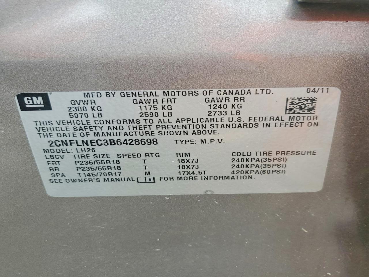 2011 CHEVROLET EQUINOX