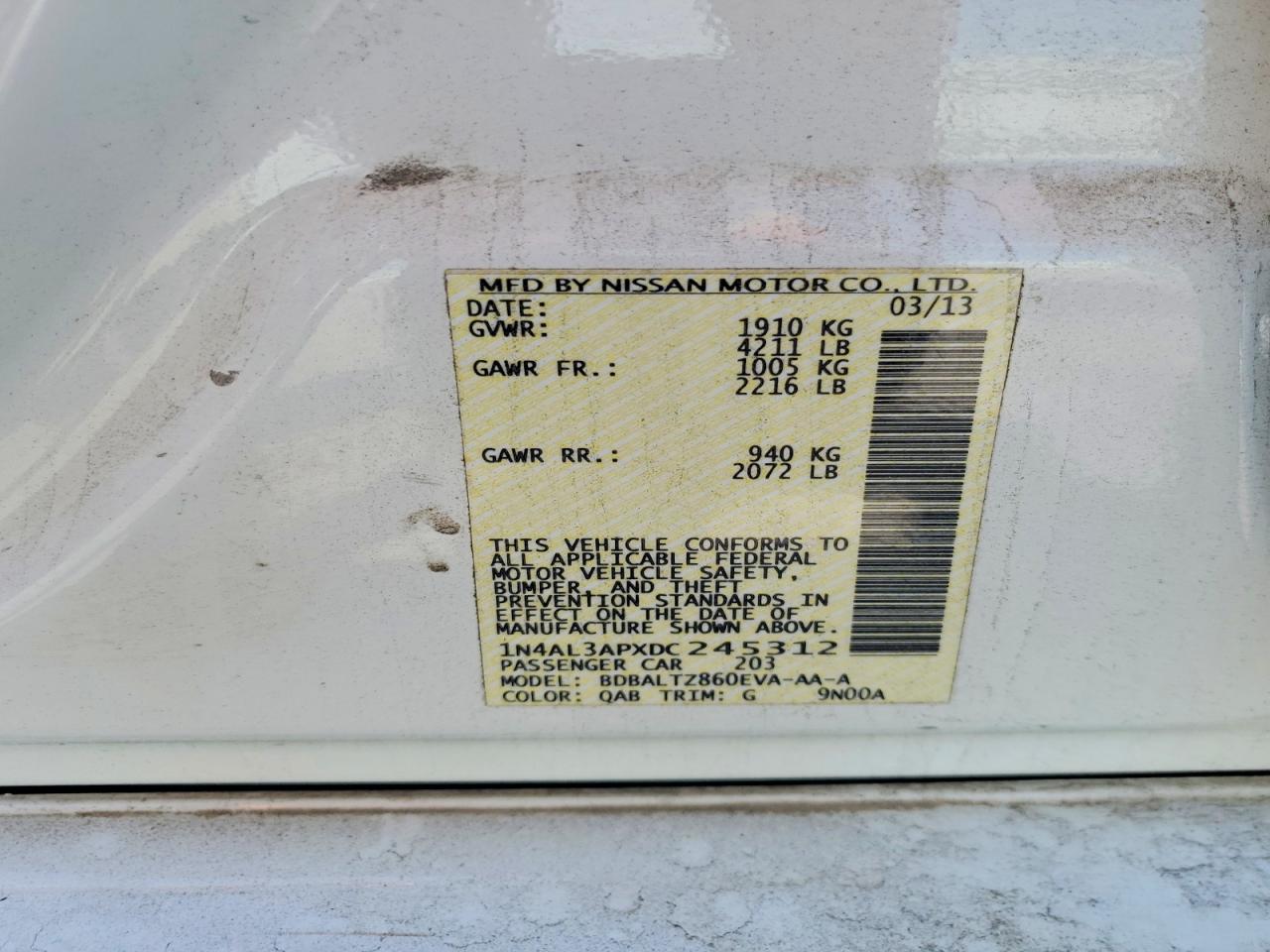 2013 NISSAN ALTIMA