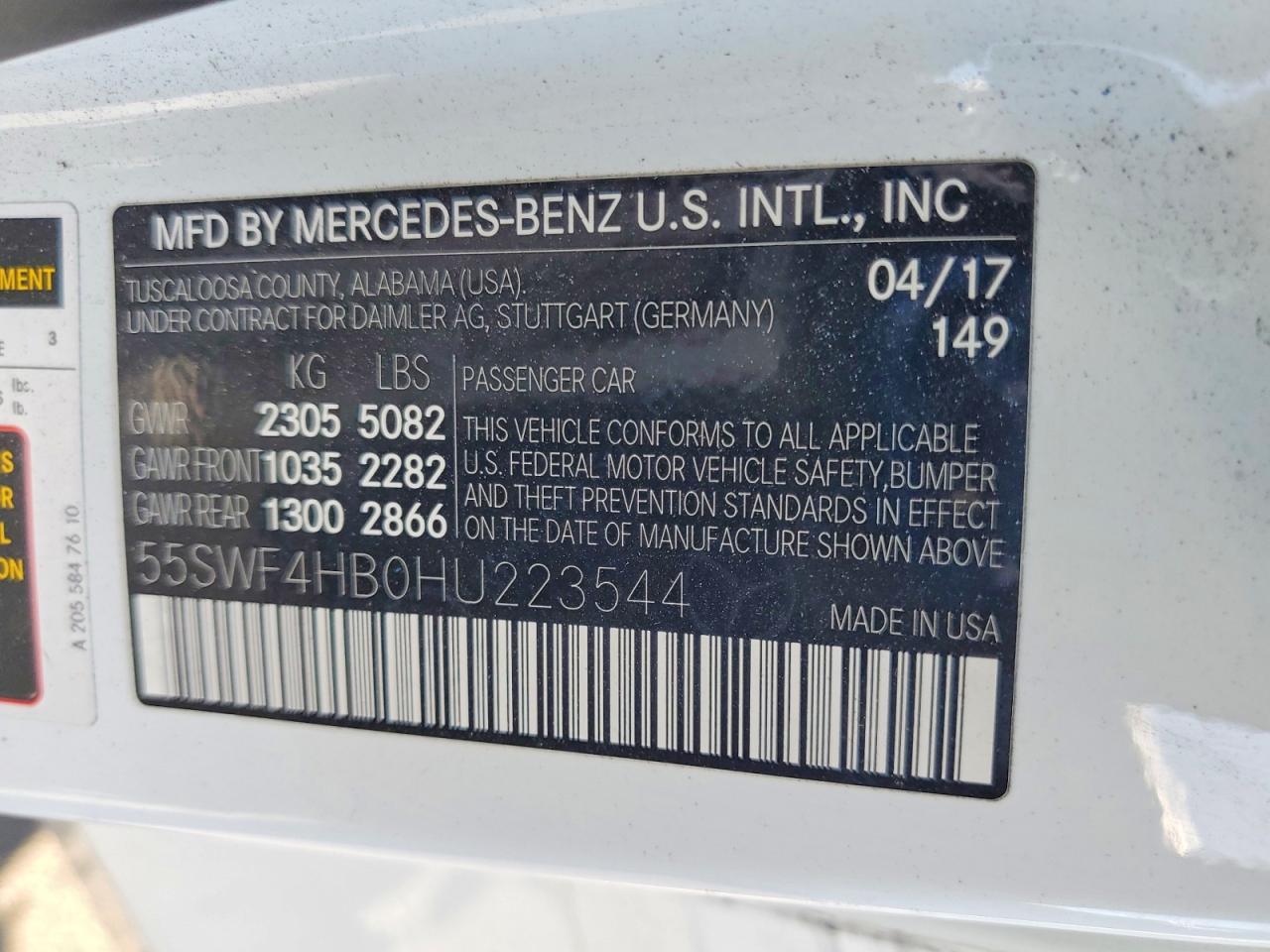 2017 MERCEDES-BENZ C-CLASS