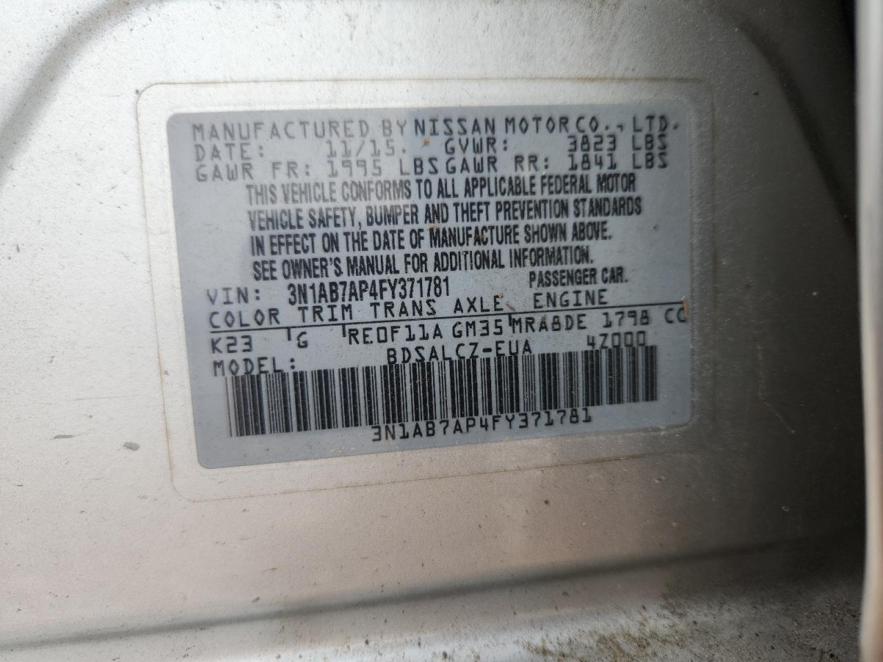 2015 NISSAN SENTRA