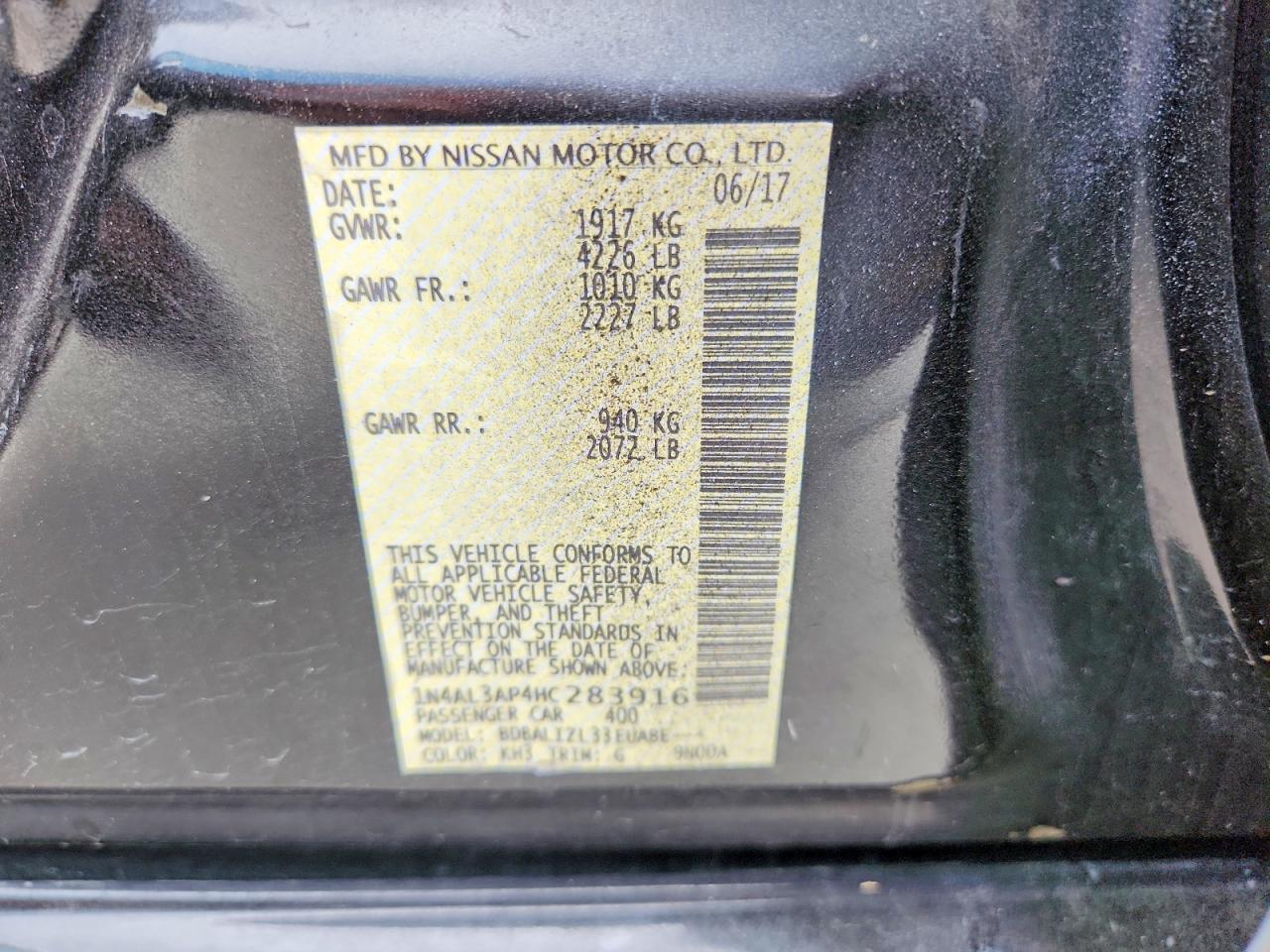 2017 NISSAN ALTIMA
