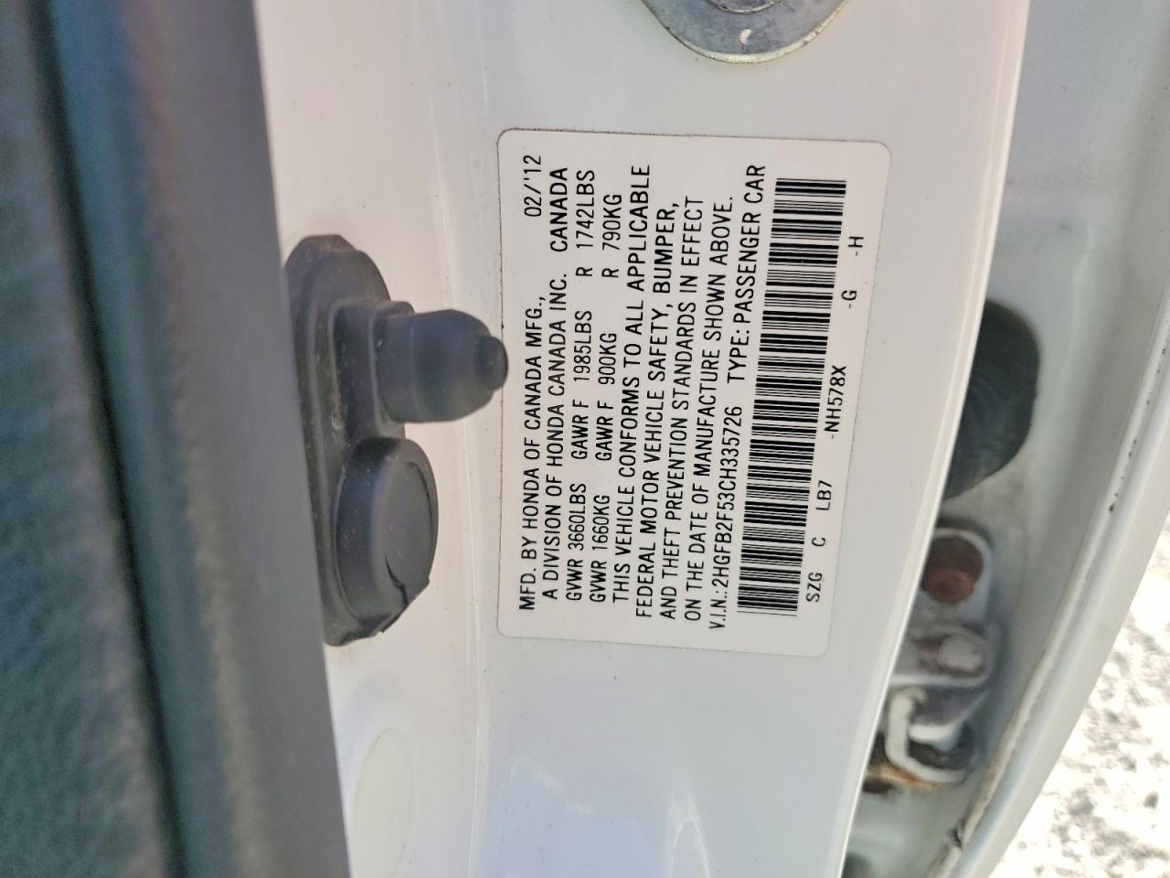 2012 HONDA CIVIC