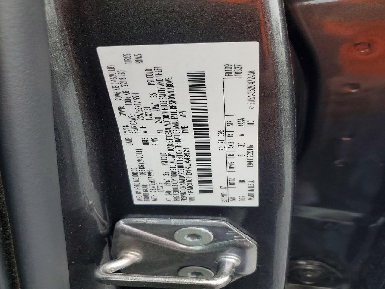 2019 FORD ESCAPE