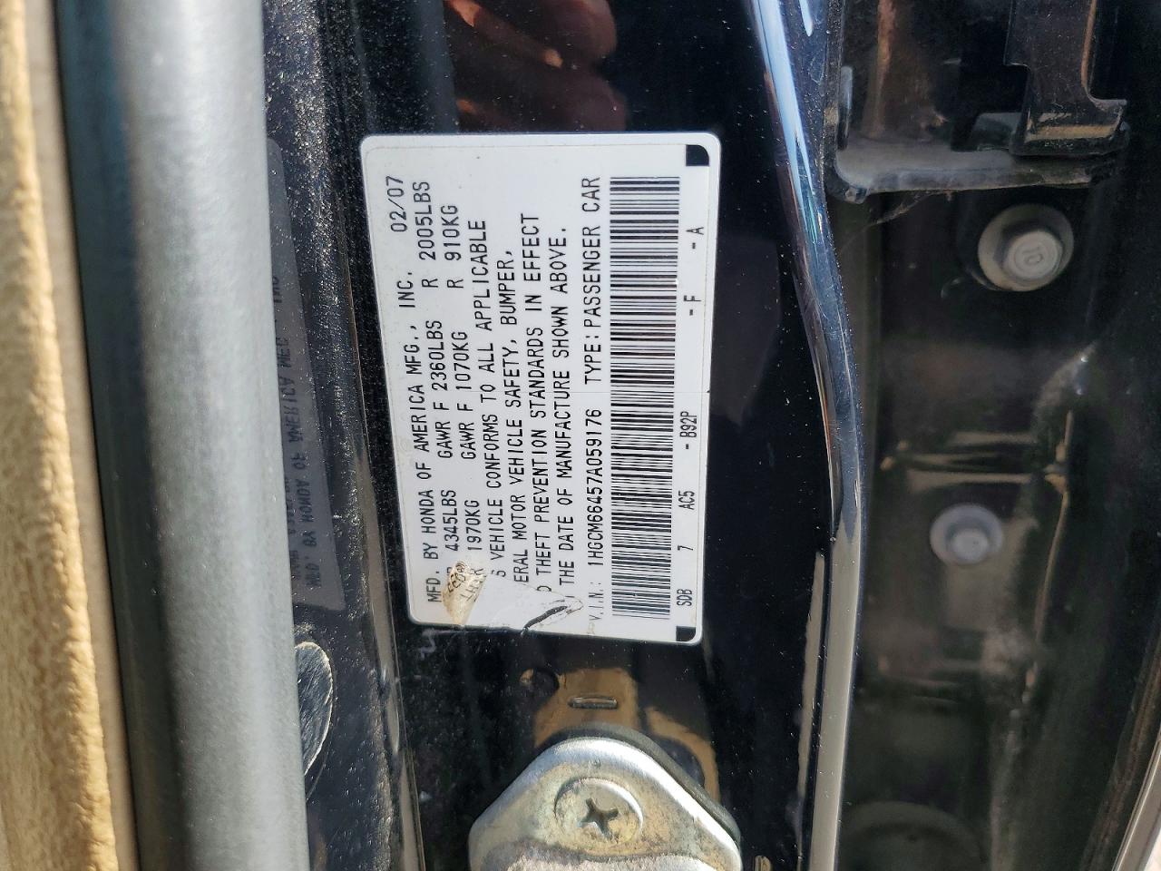 2007 HONDA ACCORD