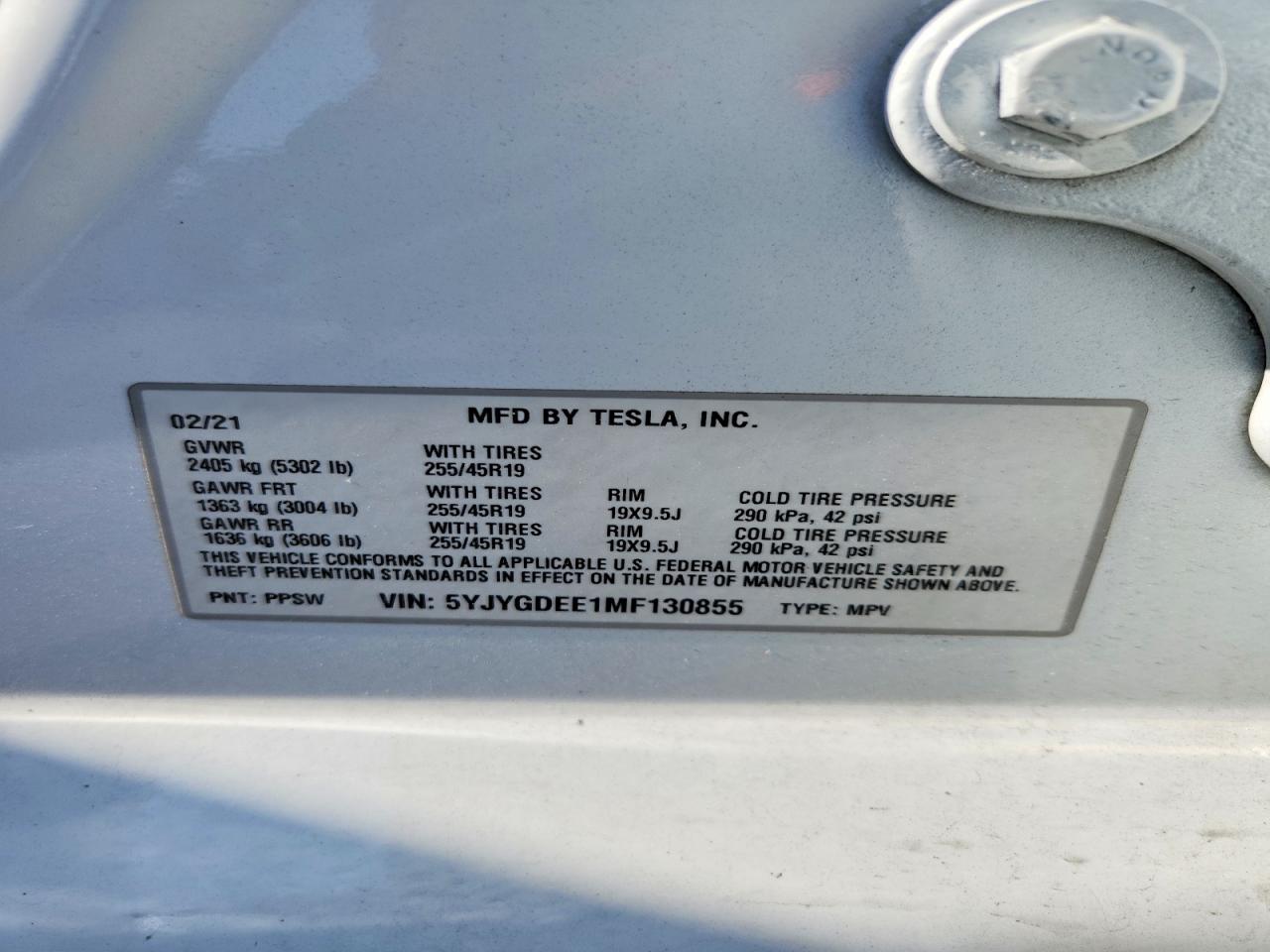 2021 TESLA MODEL Y