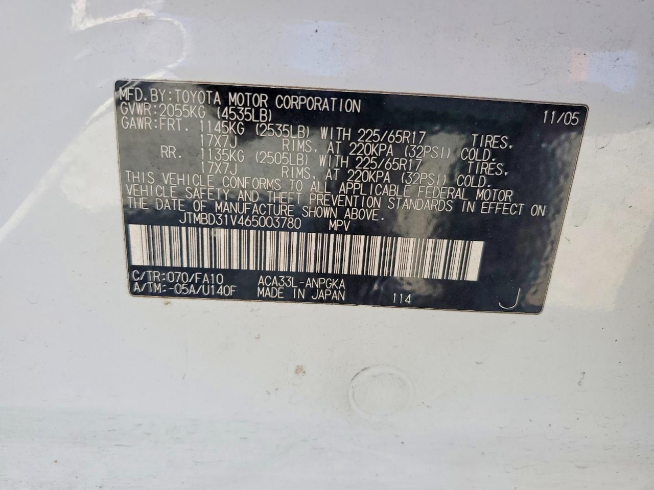 2006 TOYOTA RAV4