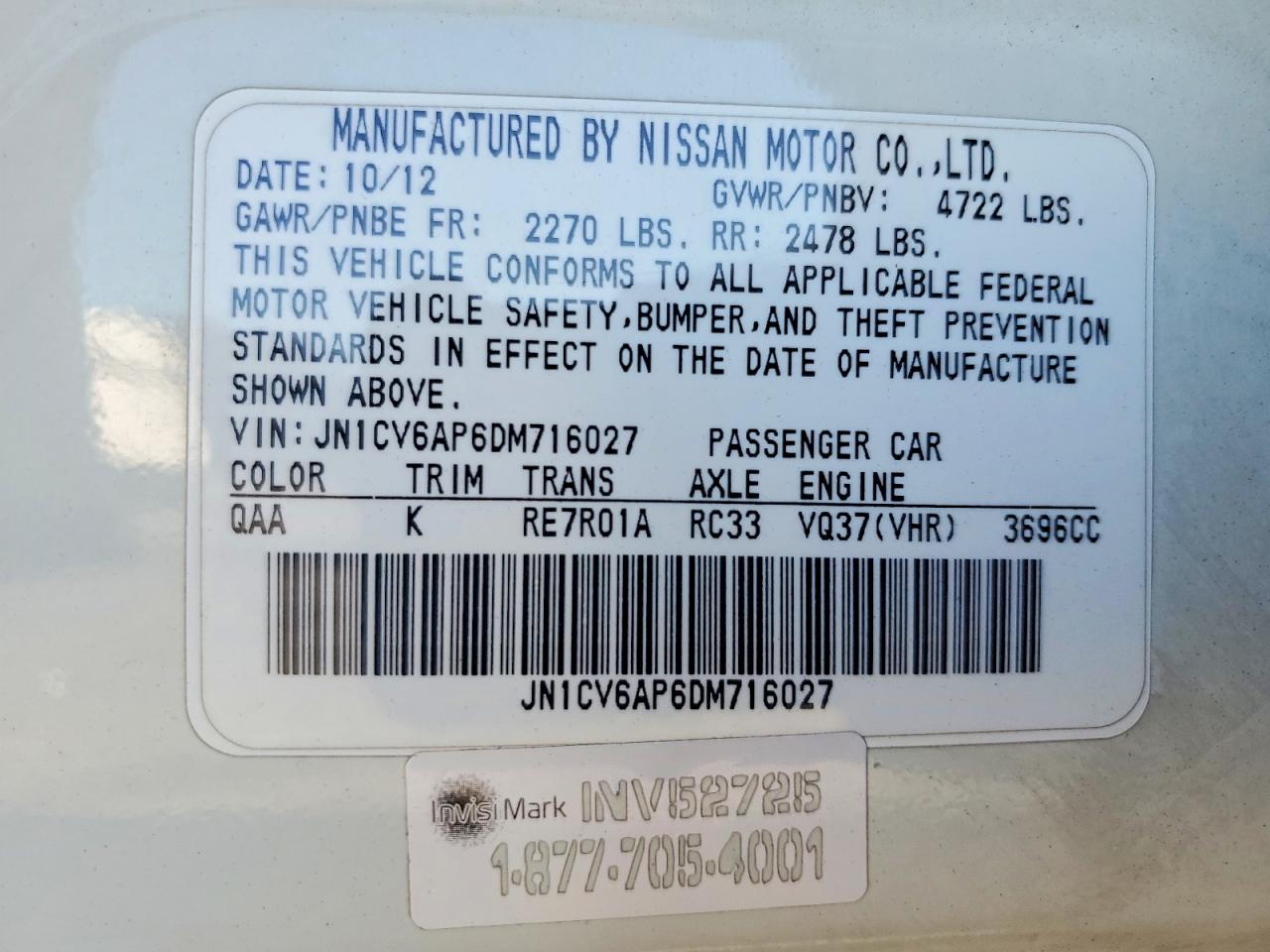 2013 INFINITI G37