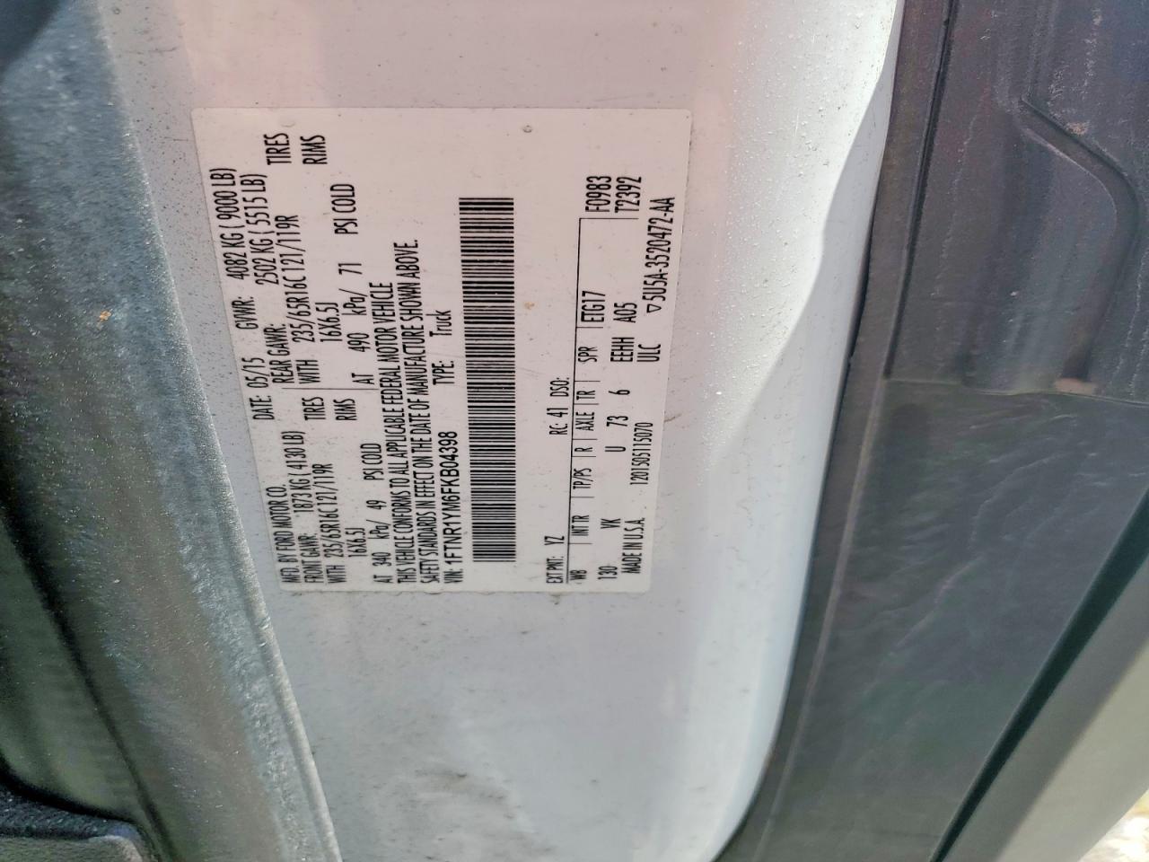 2015 FORD TRANSIT