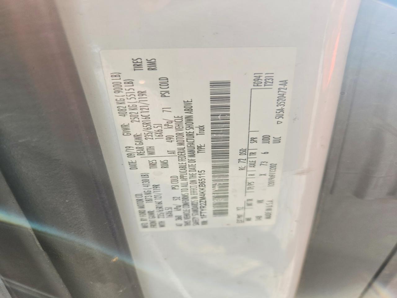 2019 FORD TRANSIT