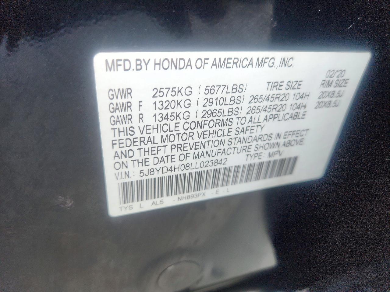 2020 ACURA MDX