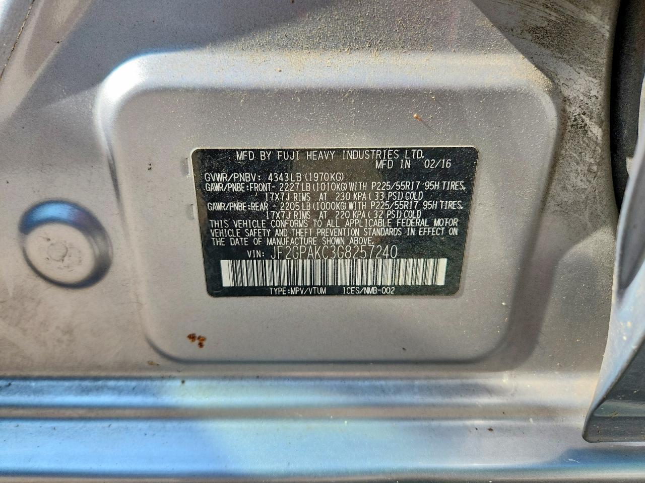2016 SUBARU CROSSTREK