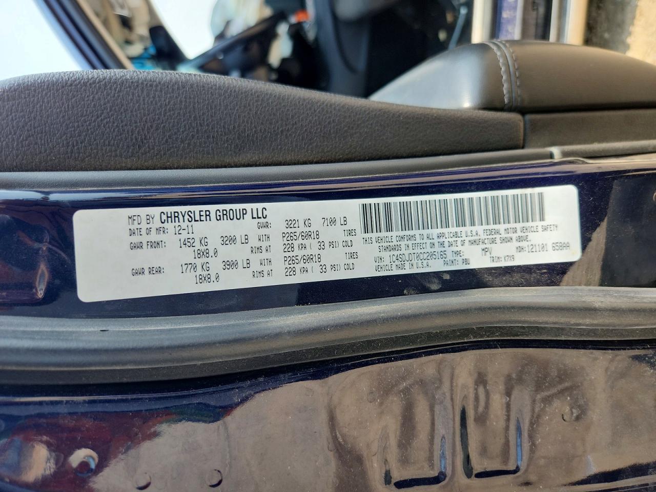 2012 DODGE DURANGO