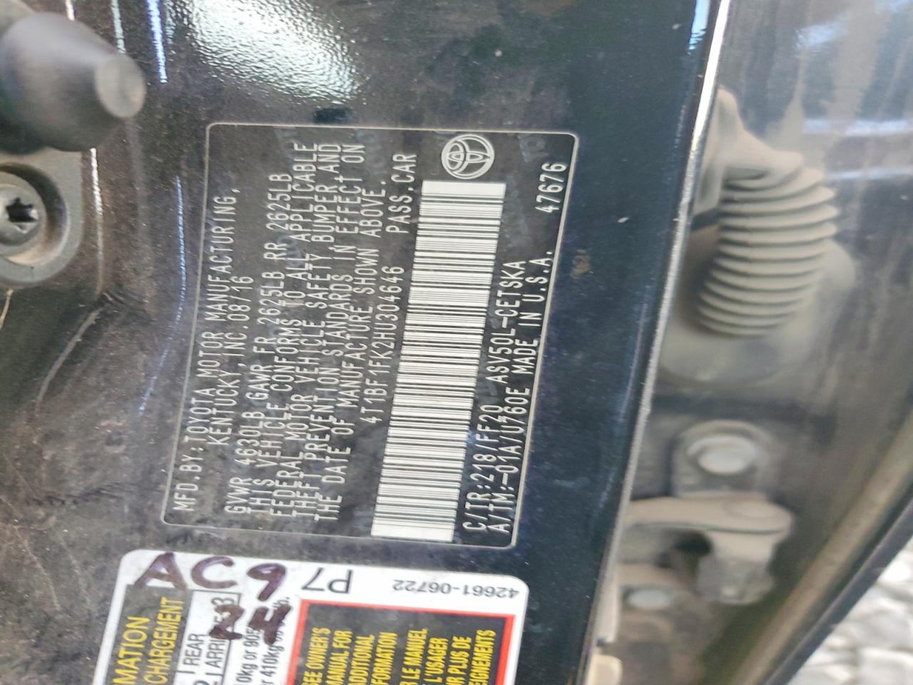 2017 TOYOTA CAMRY