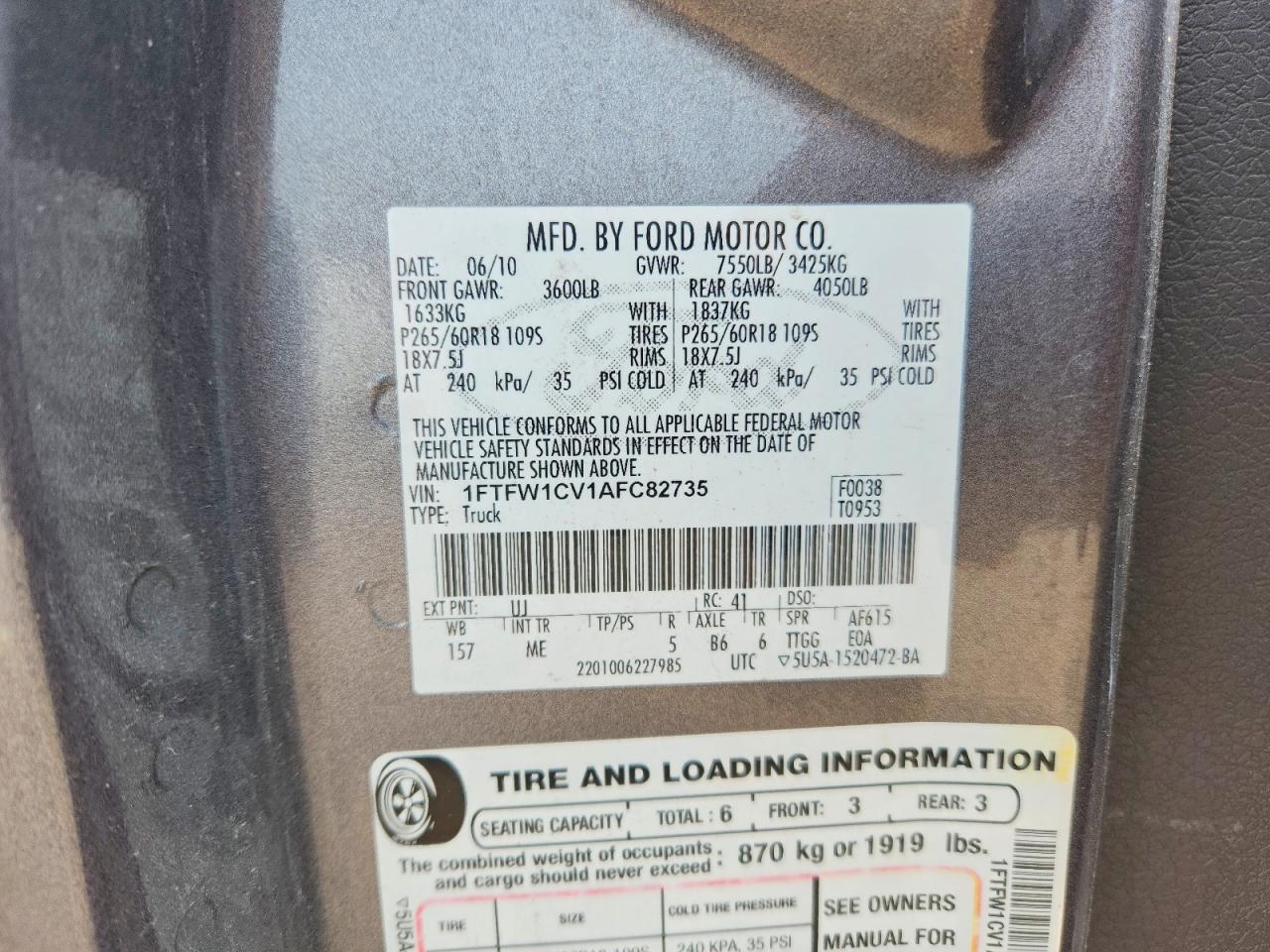 2010 FORD F-150