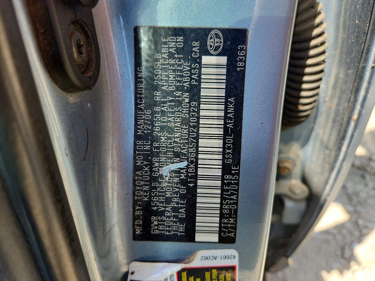 2007 TOYOTA AVALON