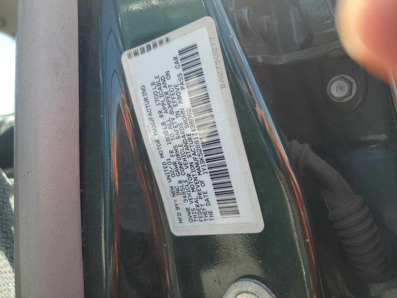 2001 CHEVROLET PRIZM