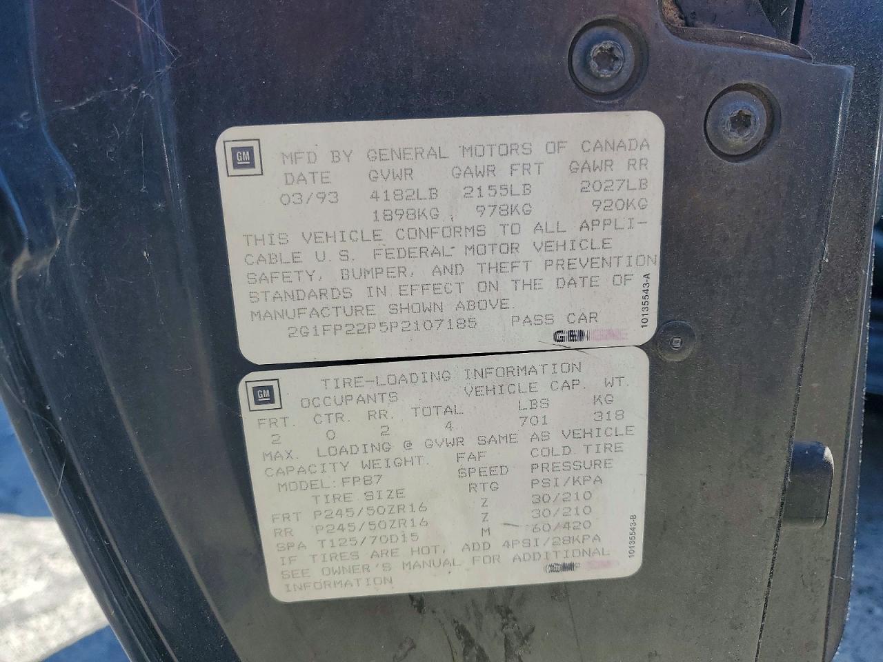 1993 CHEVROLET CAMARO
