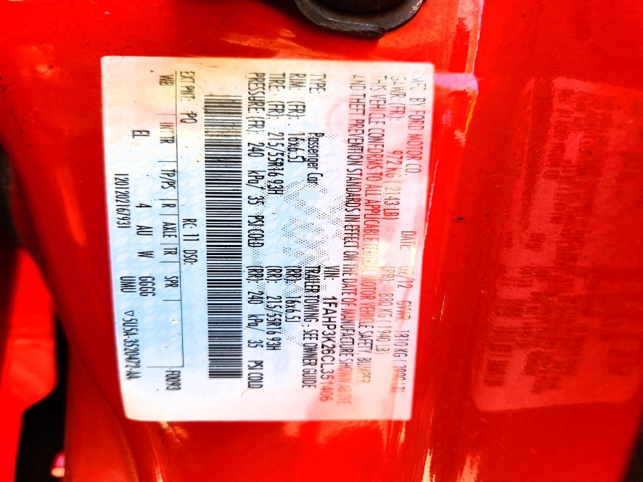 2012 FORD FOCUS