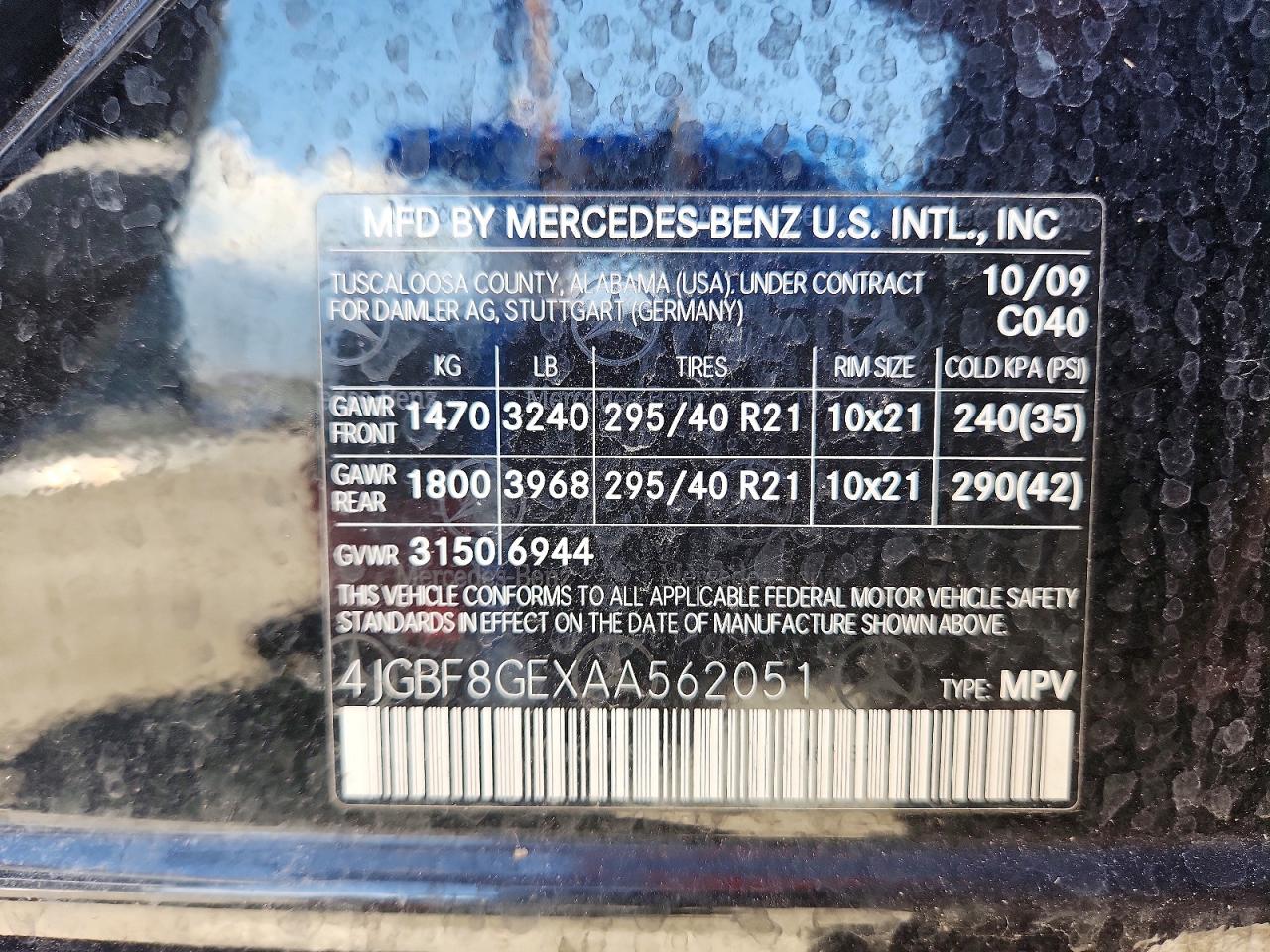 2010 MERCEDES-BENZ GL-CLASS