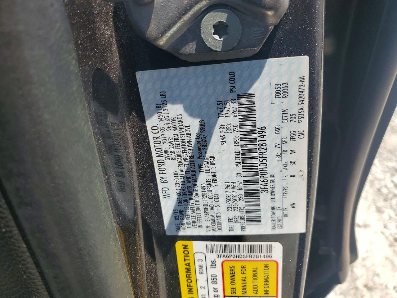 2015 FORD FUSION
