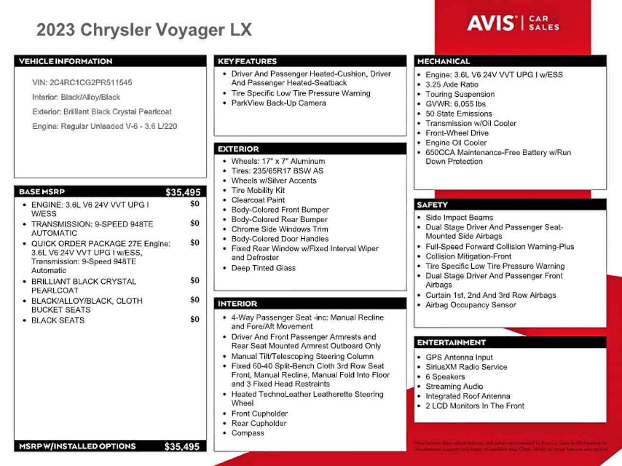 2023 CHRYSLER MINIVAN
