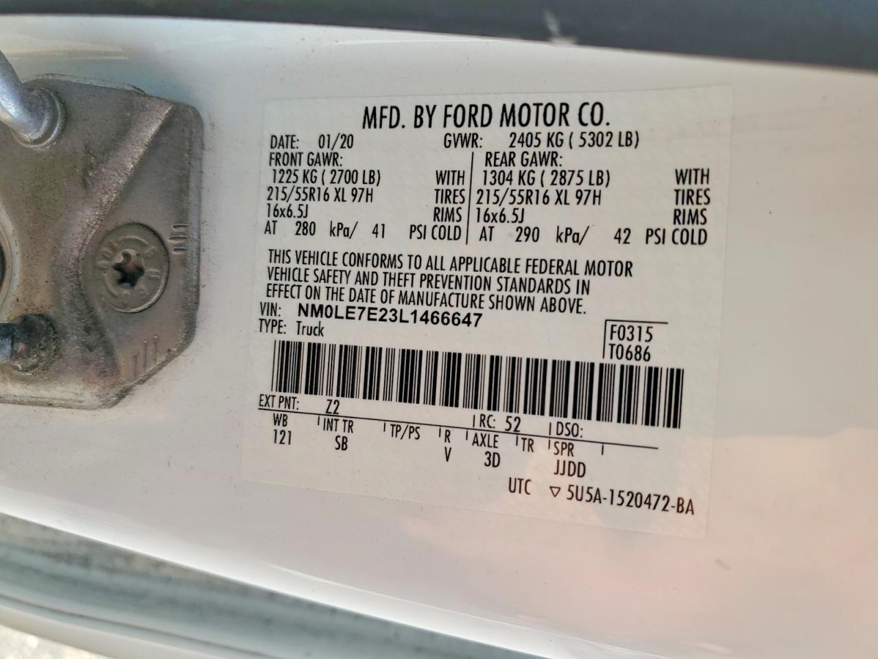 2020 FORD TRANSIT