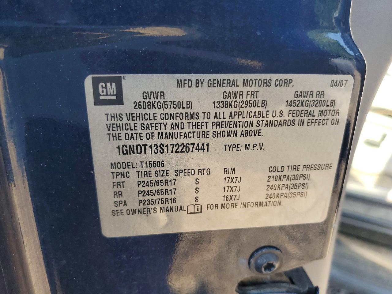 2007 CHEVROLET TRAILBLAZE