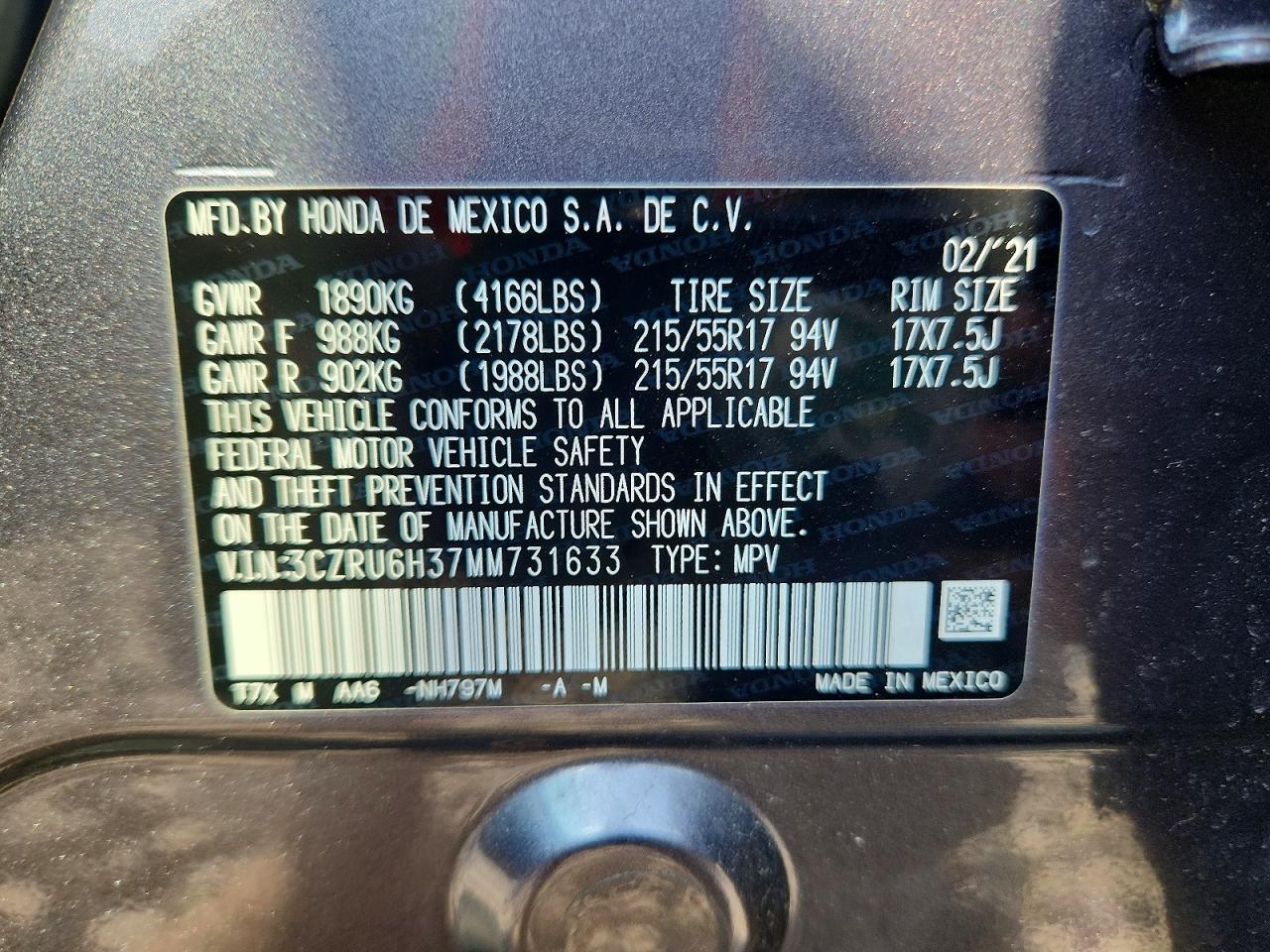 2021 HONDA HR-V