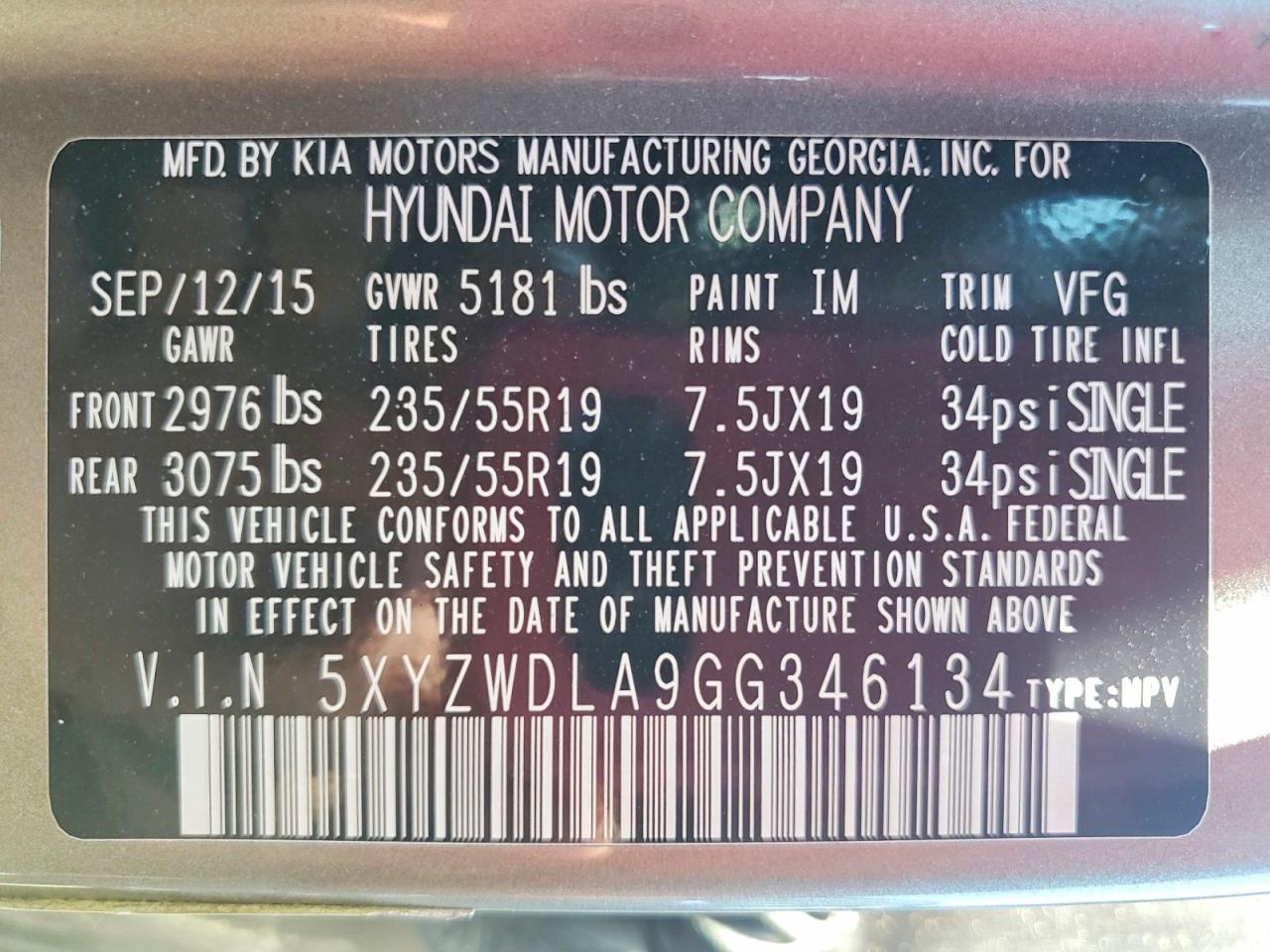 2016 HYUNDAI SANTA FE