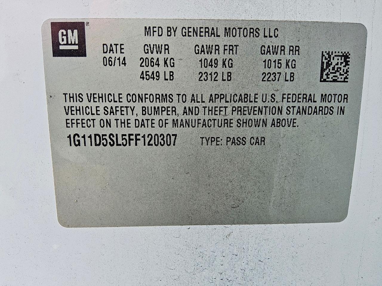 2015 CHEVROLET MALIBU