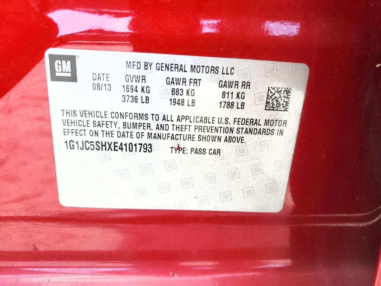 2014 CHEVROLET SONIC