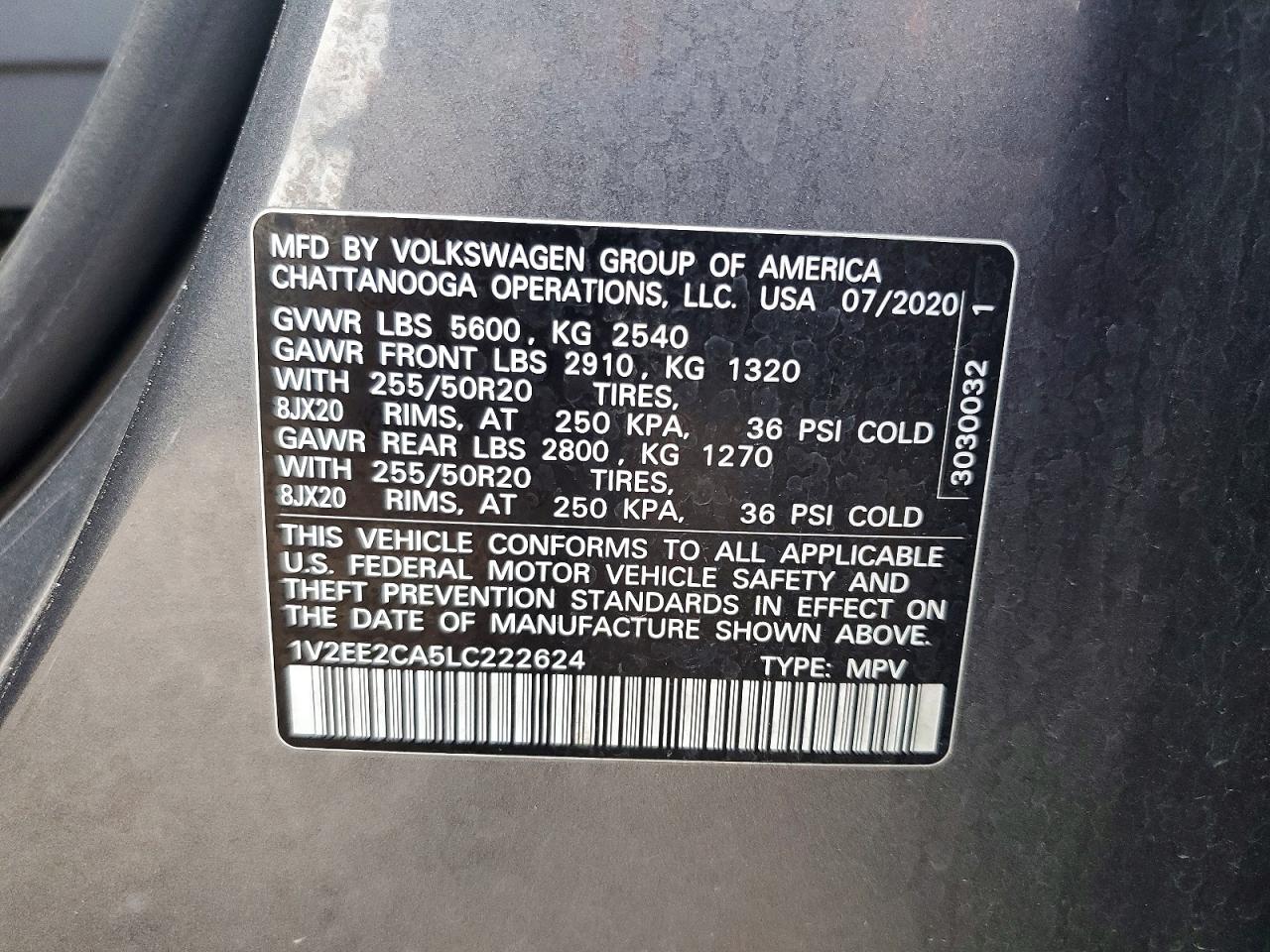 2020 VOLKSWAGEN ATLAS