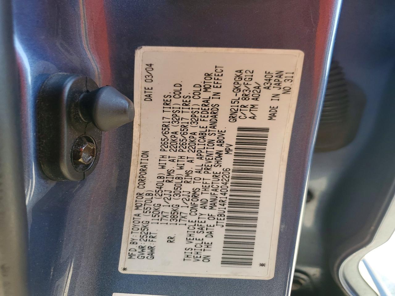 2004 TOYOTA 4RUNNER