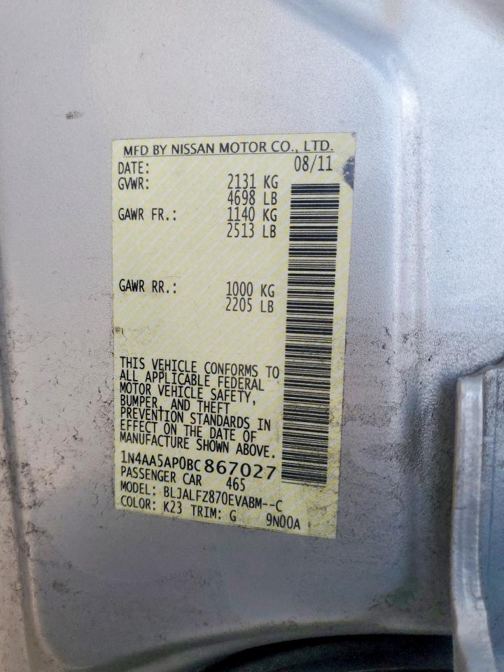 2011 NISSAN MAXIMA