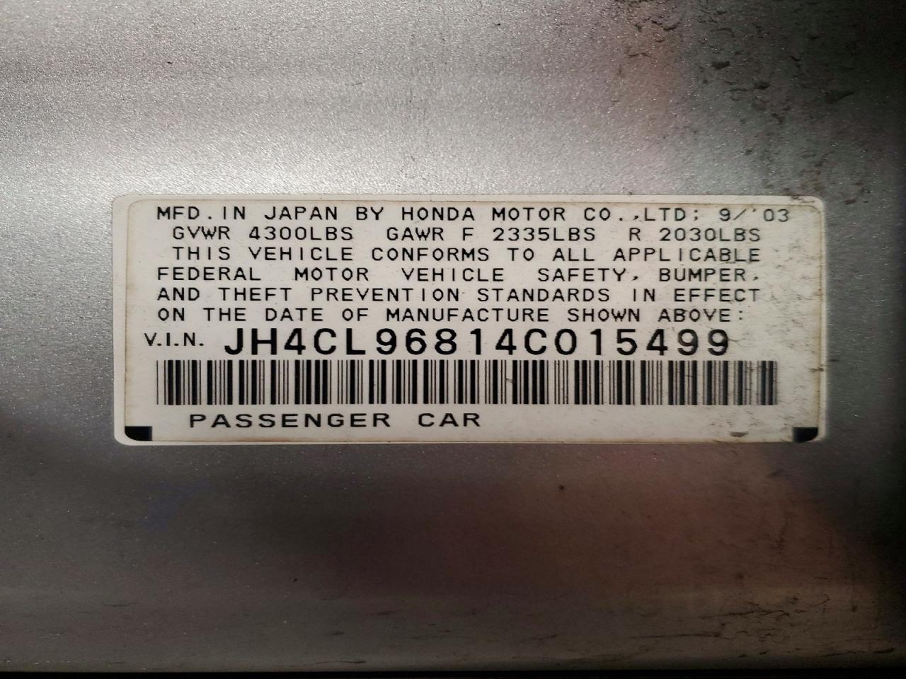 2004 ACURA TSX