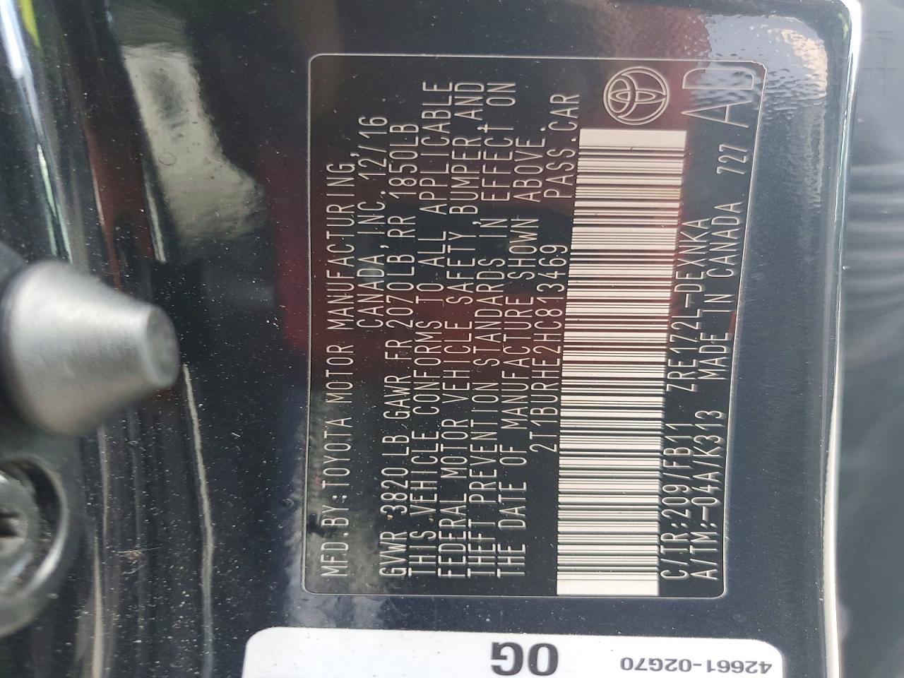 2017 TOYOTA COROLLA