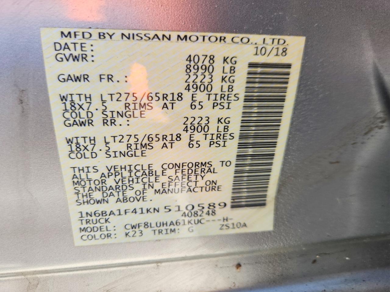 2019 NISSAN TITAN