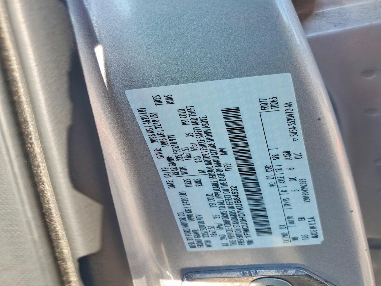 2019 FORD ESCAPE