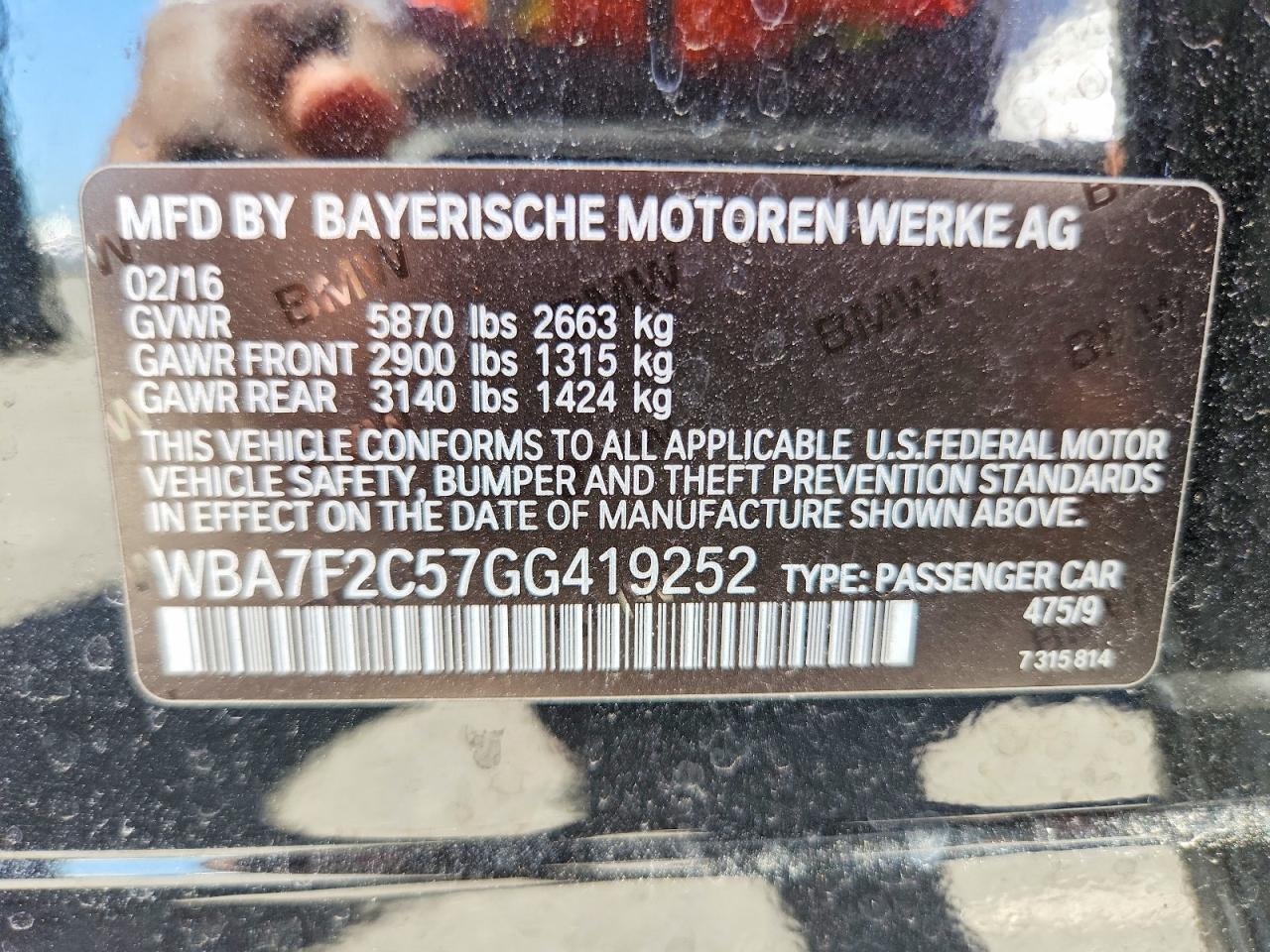 2016 BMW 7 SERIES