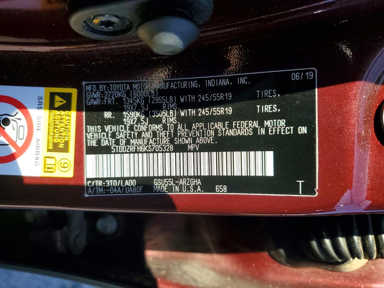 2019 TOYOTA HIGHLANDER