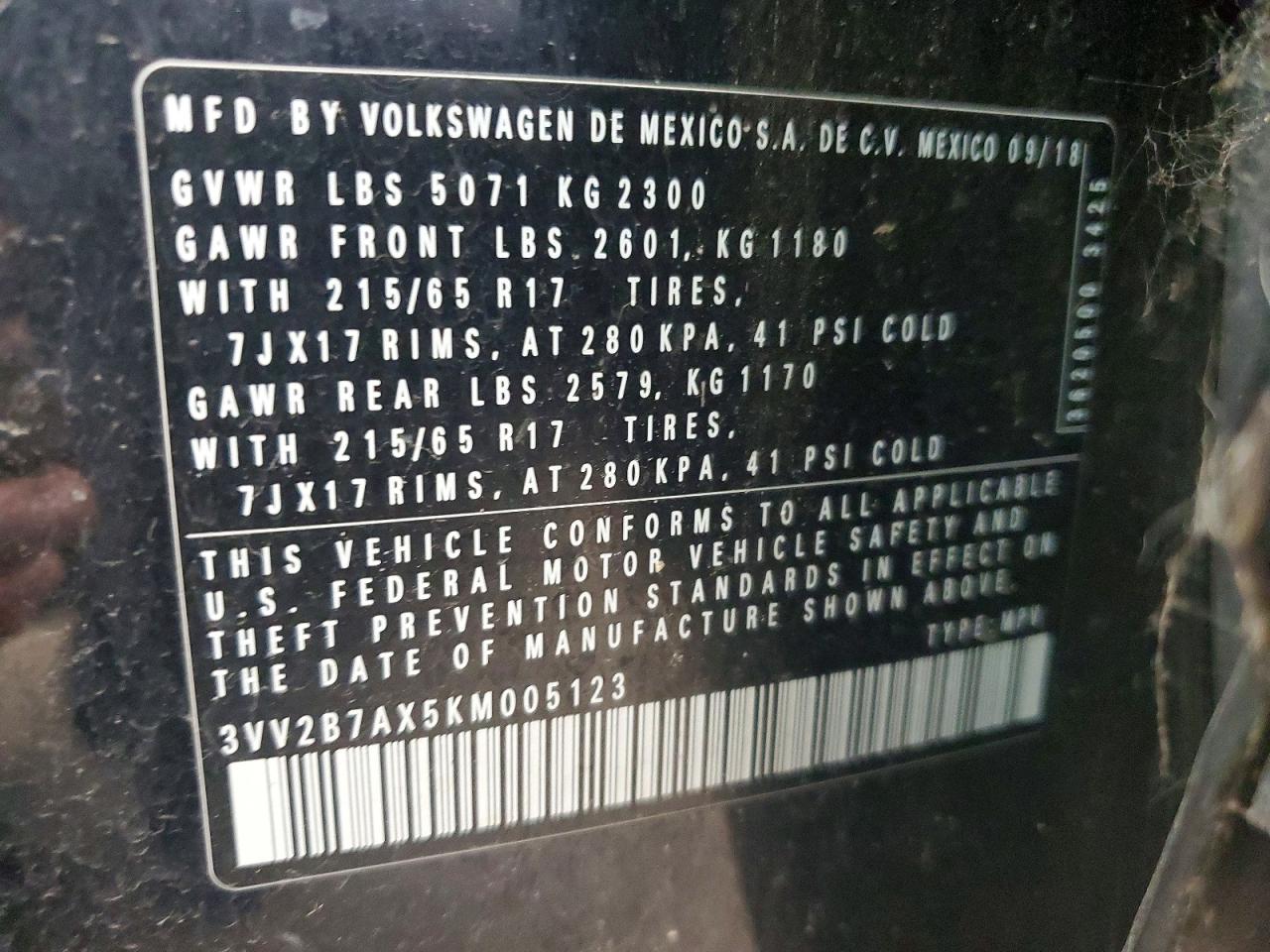 2019 VOLKSWAGEN TIGUAN