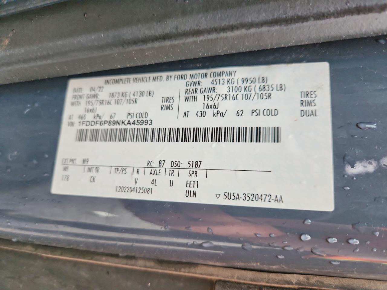 2022 FORD TRANSIT