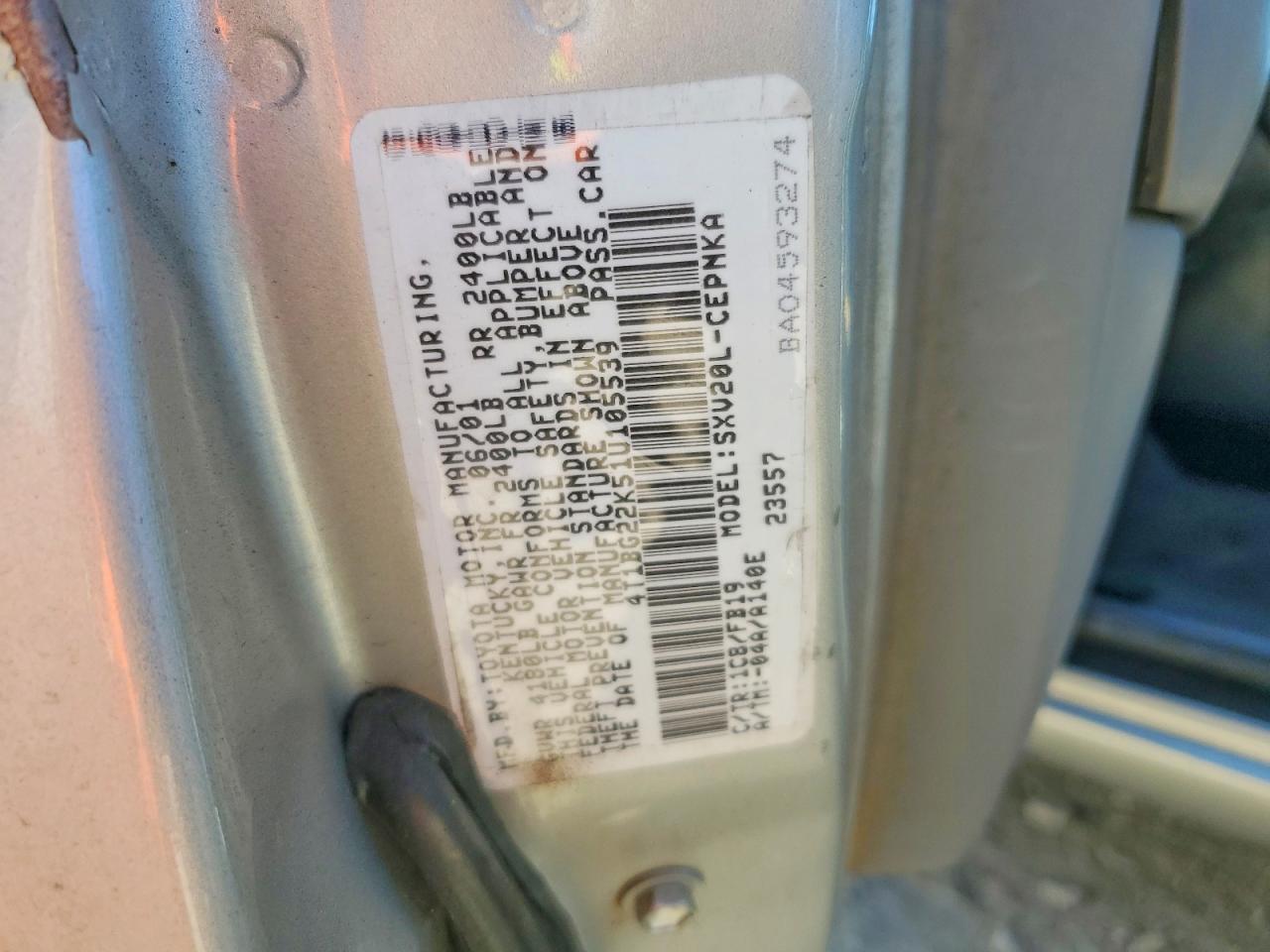2001 TOYOTA CAMRY