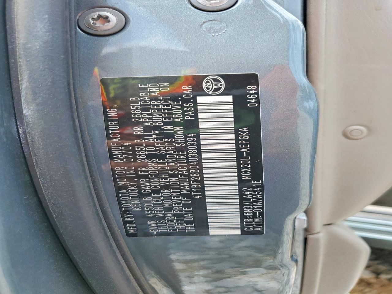 2004 TOYOTA AVALON