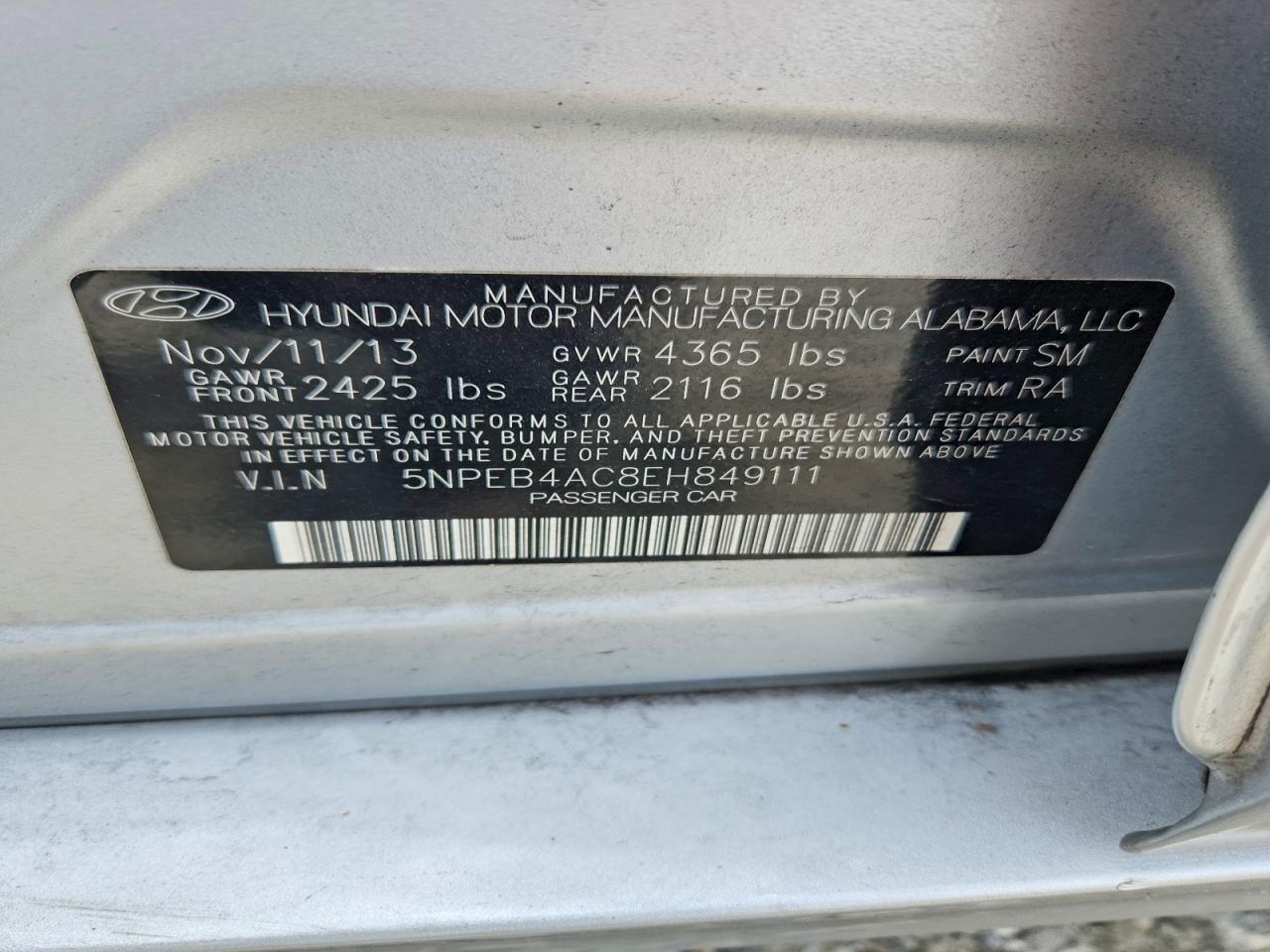2014 HYUNDAI SONATA