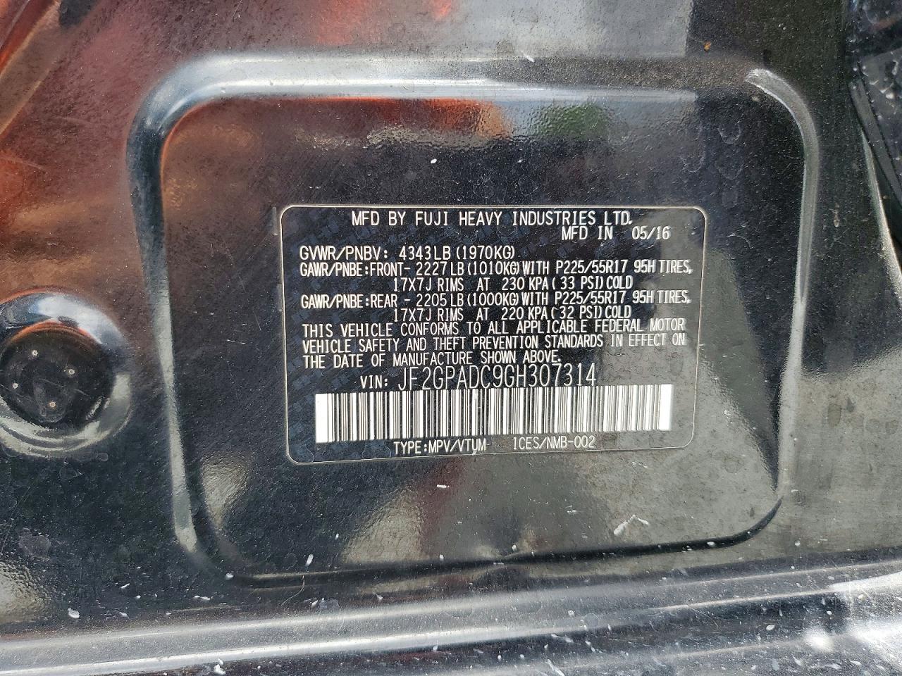 2016 SUBARU CROSSTREK